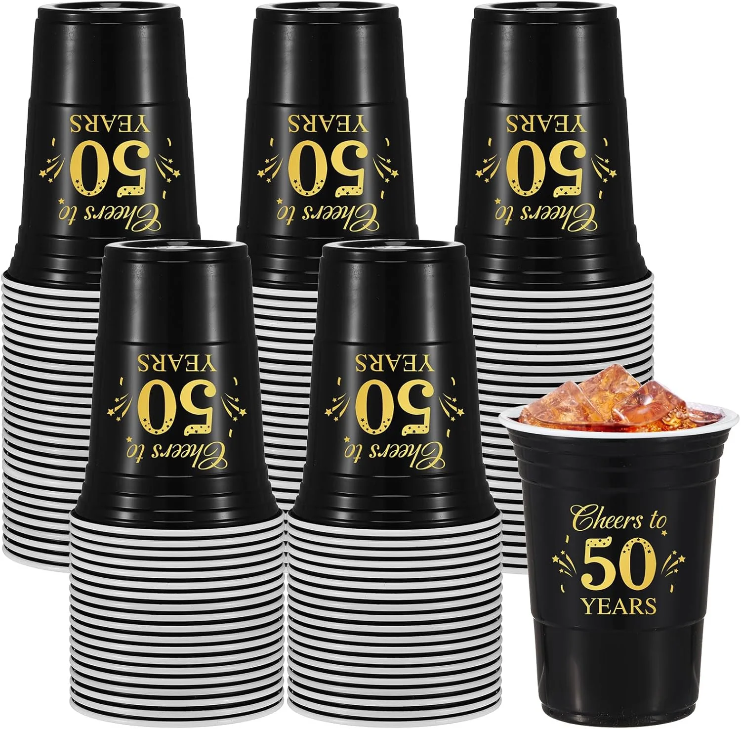 50 Pack 50th Birthday Decorations Birthday Cups 16 oz...