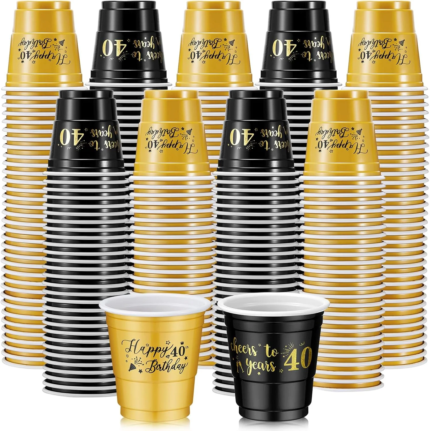 Ziliny 100 Pcs 40th Birthday Plastic Shot Glasses 2