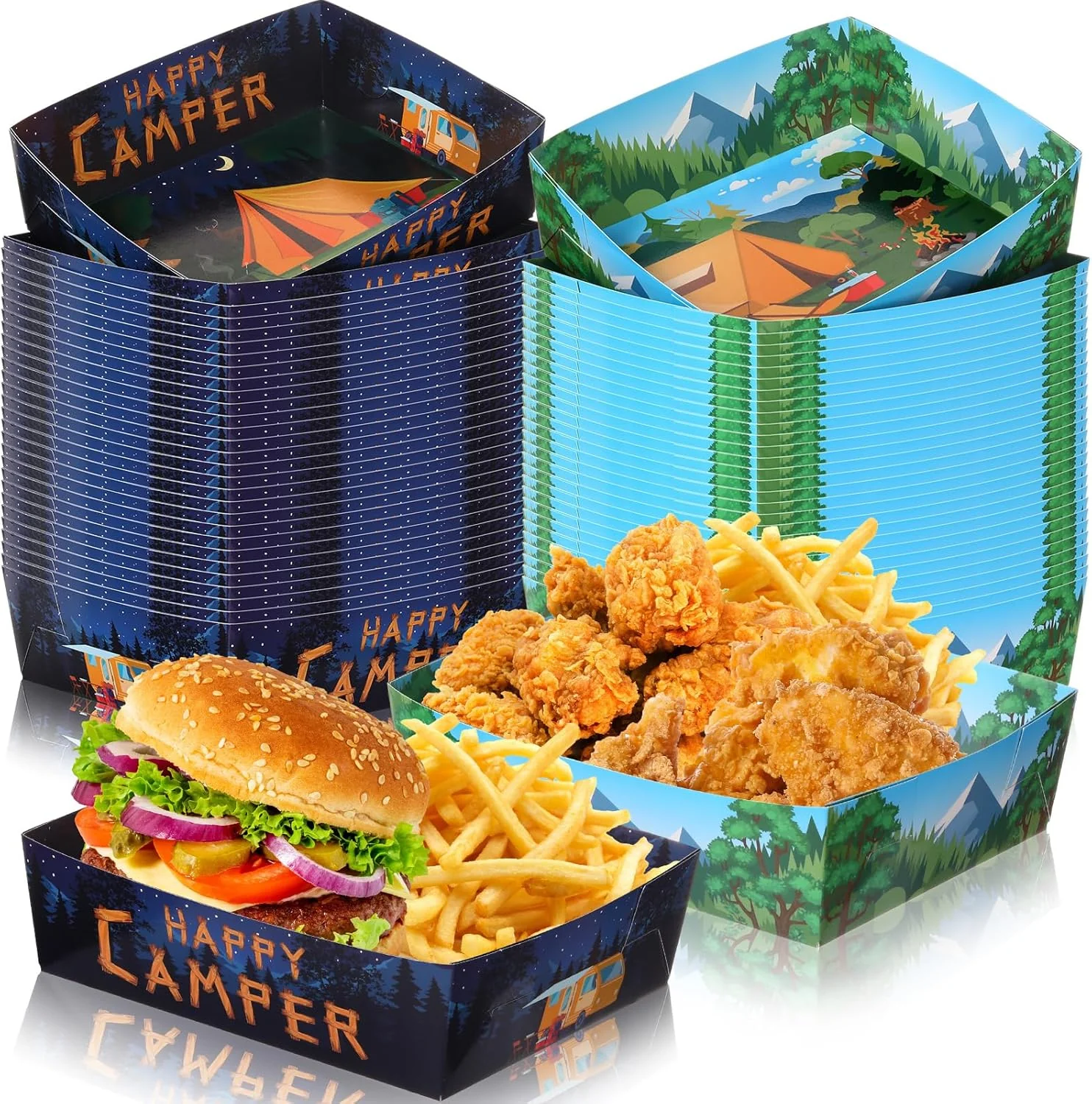 60 Pcs Camping Party Supplies 5 lbs Camping Adventure Nacho...