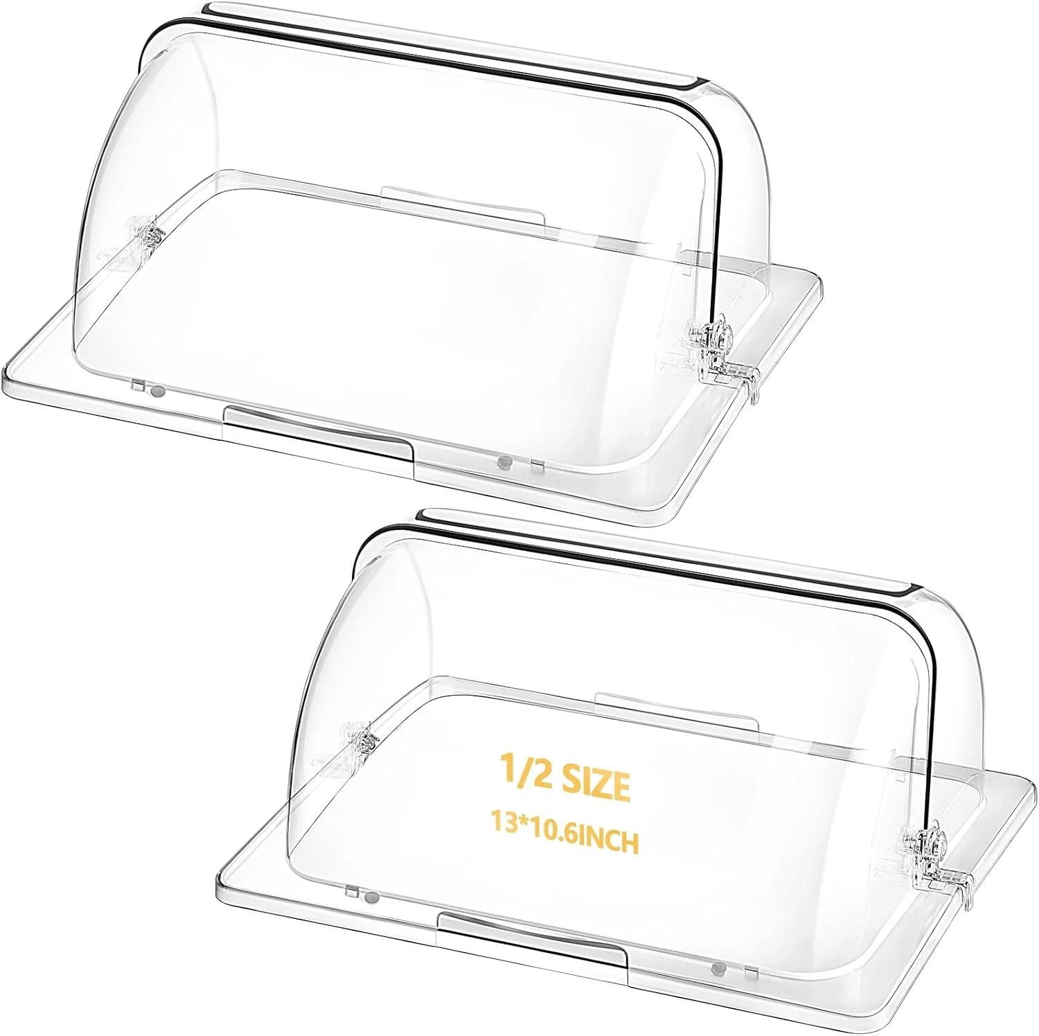 2 Pcs Clear Chafing Dish Cover Half Size Roll Top Bakery...