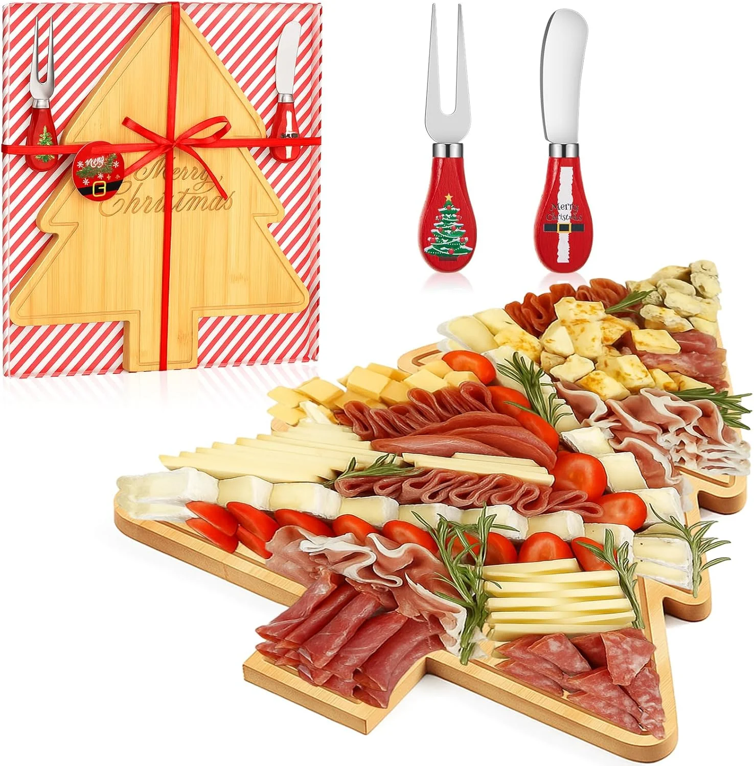 Christmas Tree Charcuterie Board Xmas Cutting Cheese Board...