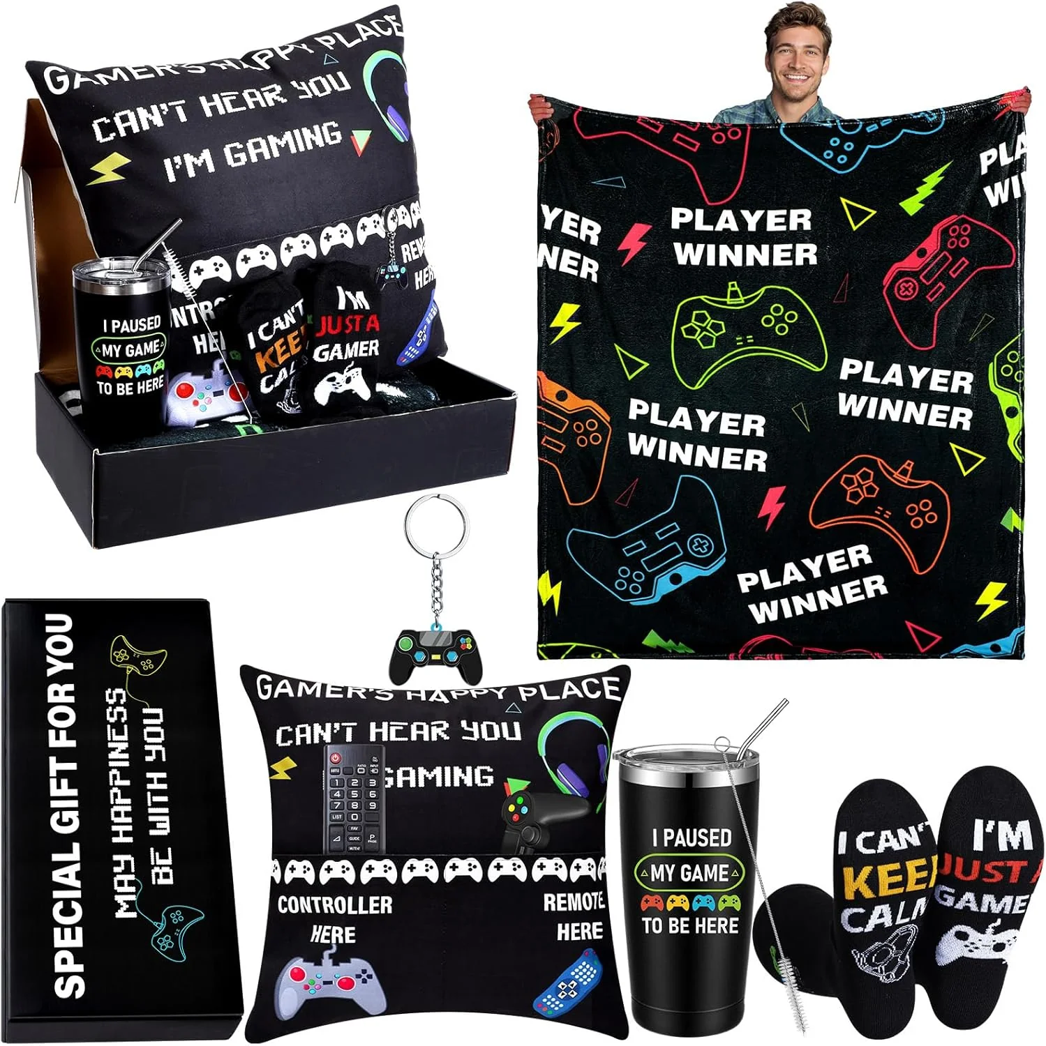 Ziliny 6 Pcs Gamer Gifts Sets for Boys Christmas