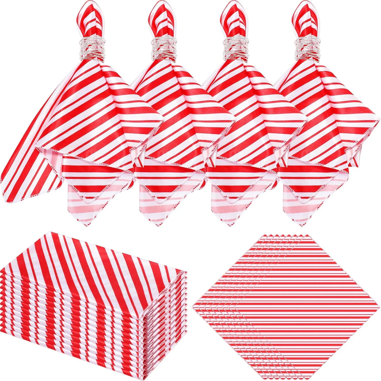 Ziliny 24 Pcs Christmas Cloth Napkins 18 x 18
