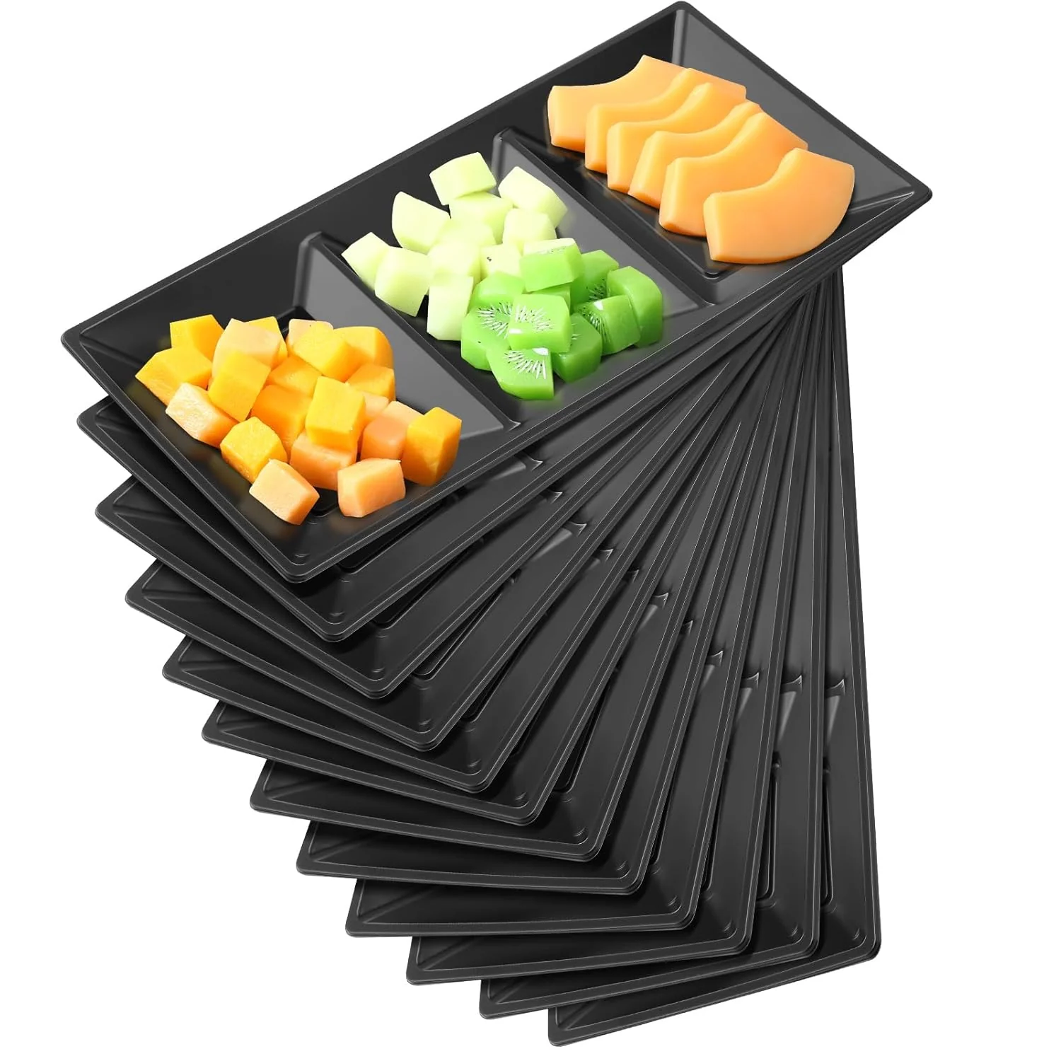20 Pcs 3 Section Serving Tray Bulk Serving Dish Compartment...