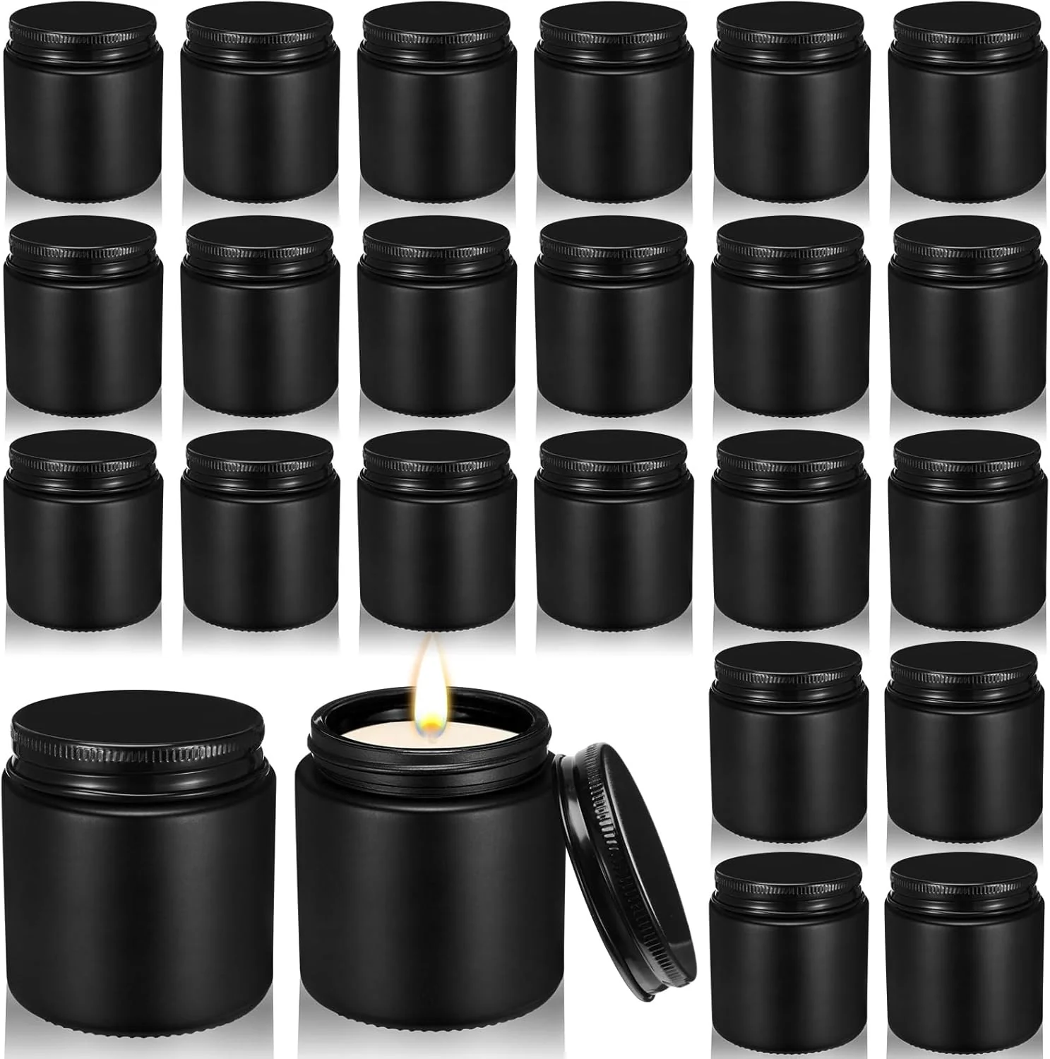 Ziliny 12 Pcs Glass Candle Tins with Lids Bulk,