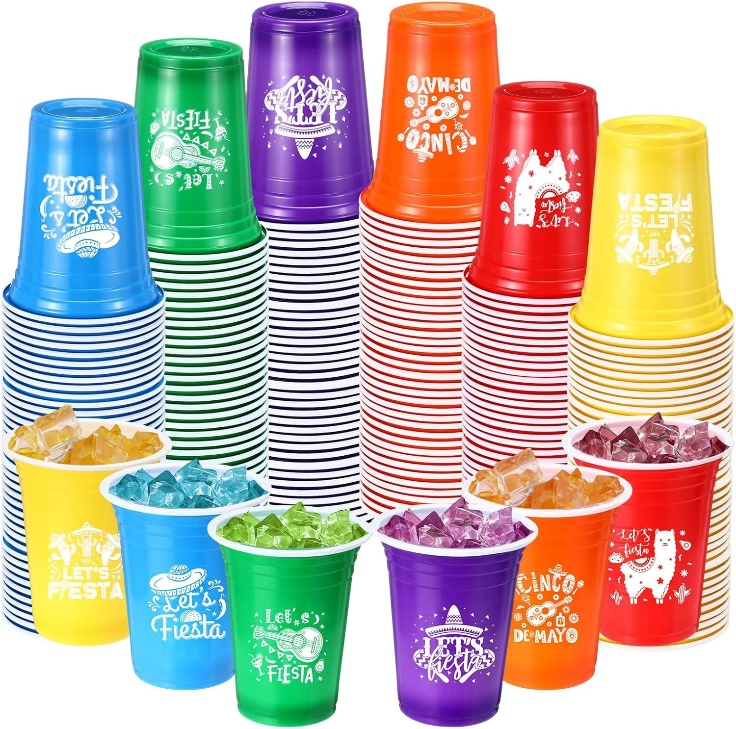 Ziliny 120 Pack Mexican Party Decorations Fiesta Cups Taco