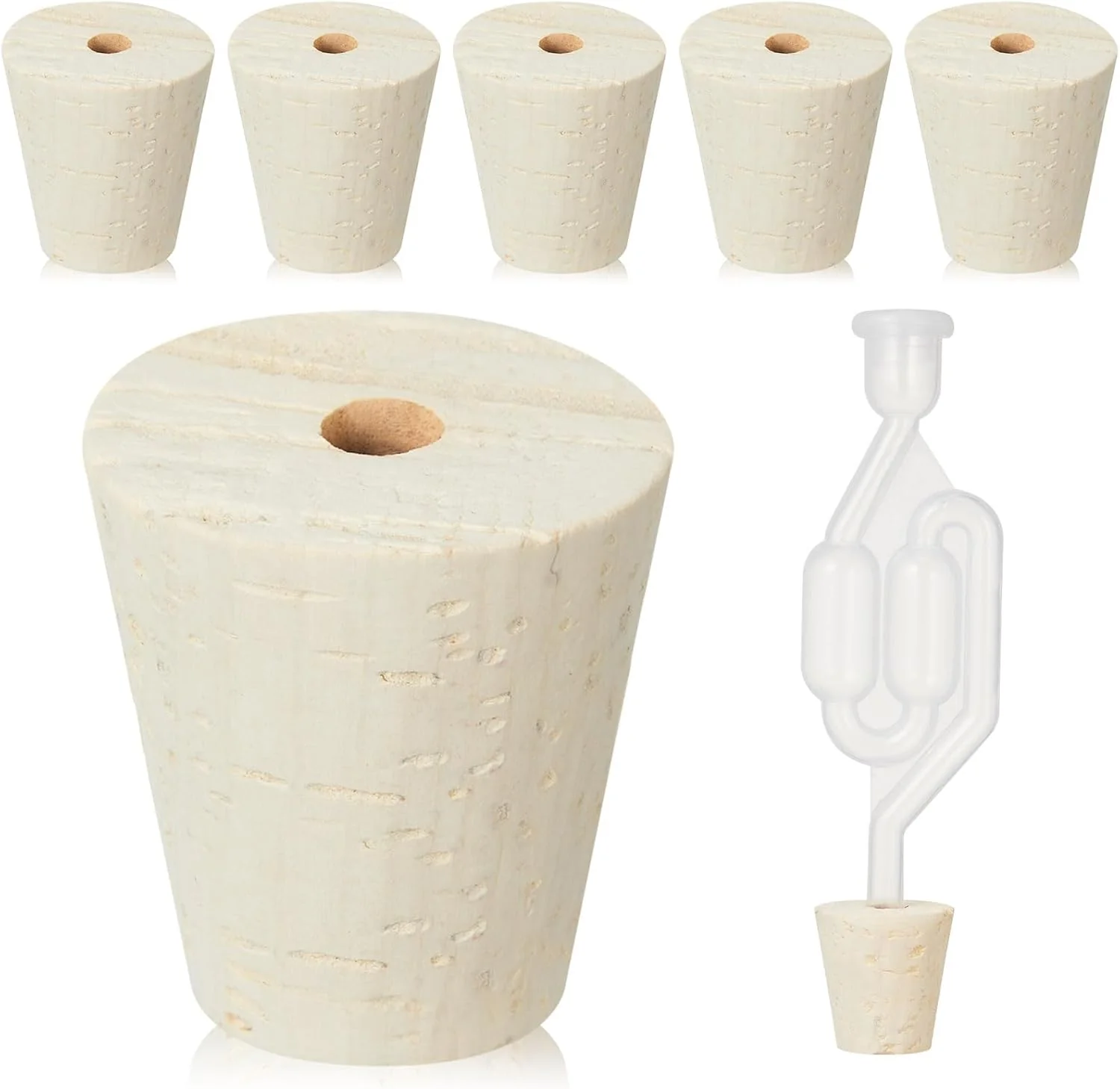 Ziliny 6 Pcs Drilled Fermentation Corks for Most 3