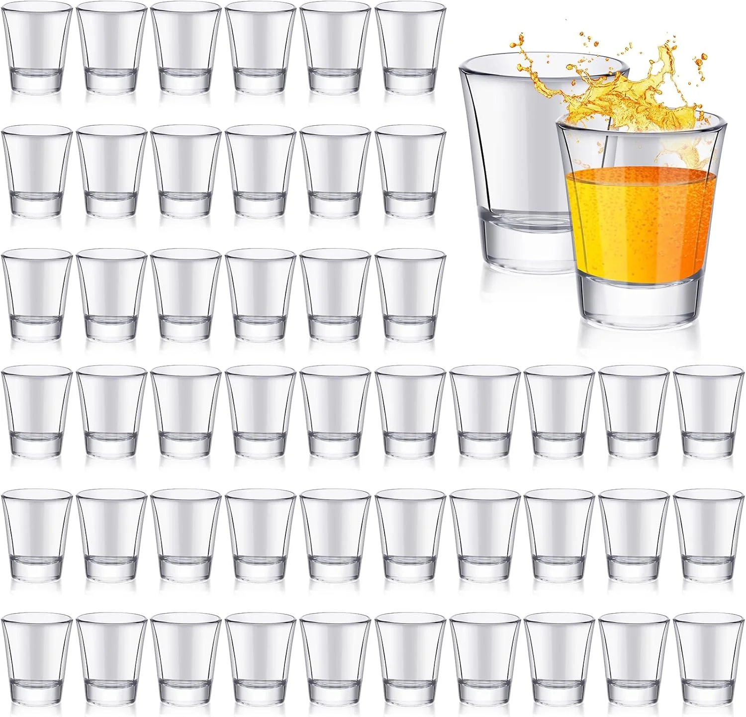 Ziliny 48 Pcs Clear Shot Glasses Set 1.5 oz