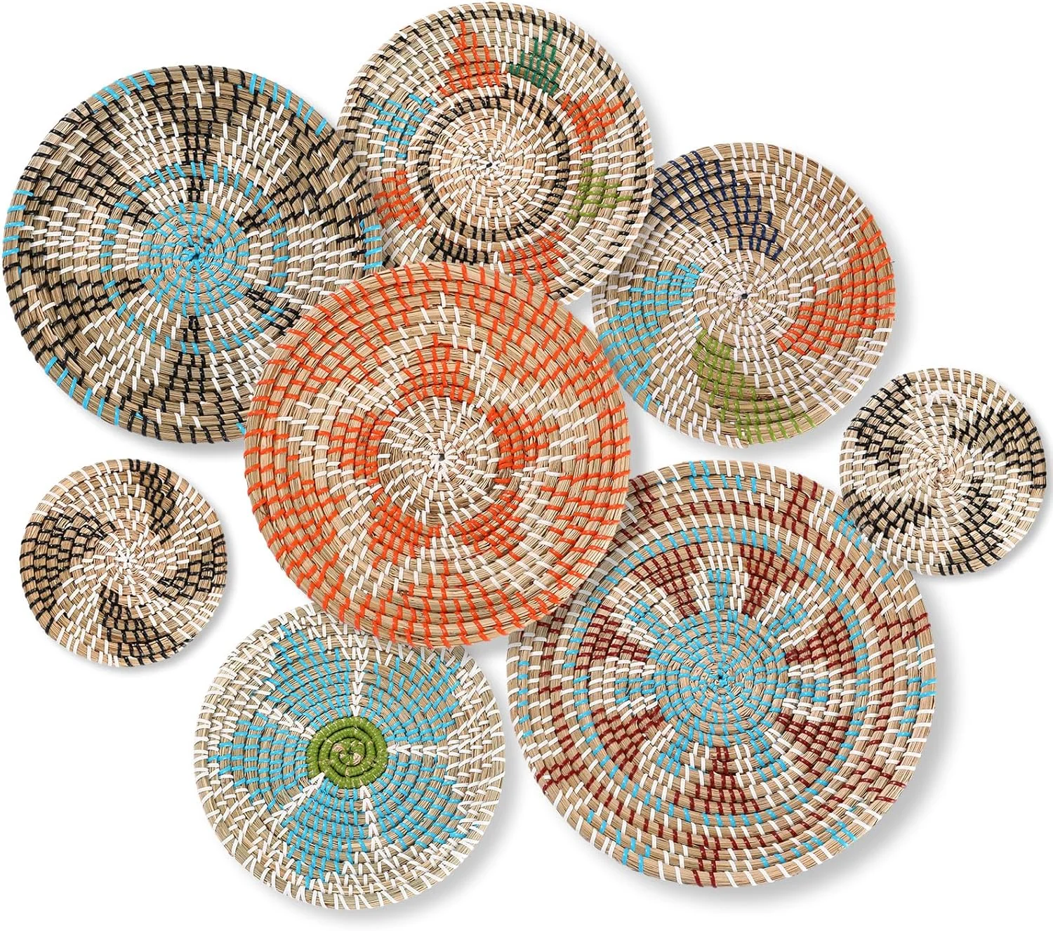 Ziliny Boho Wall Basket Decor Set of 8 Decorative Hanging...