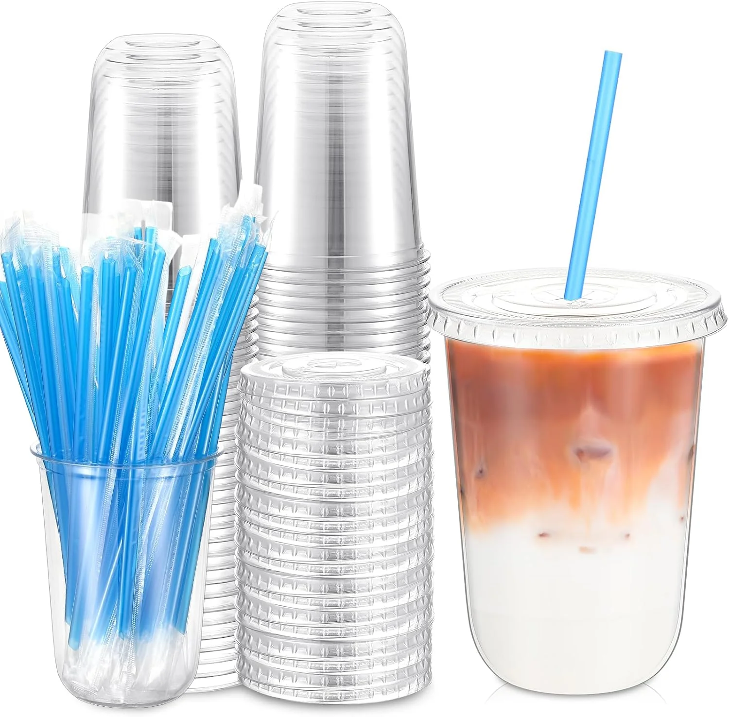 Ziliny 50 Pack 16 oz Clear Plastic Cups