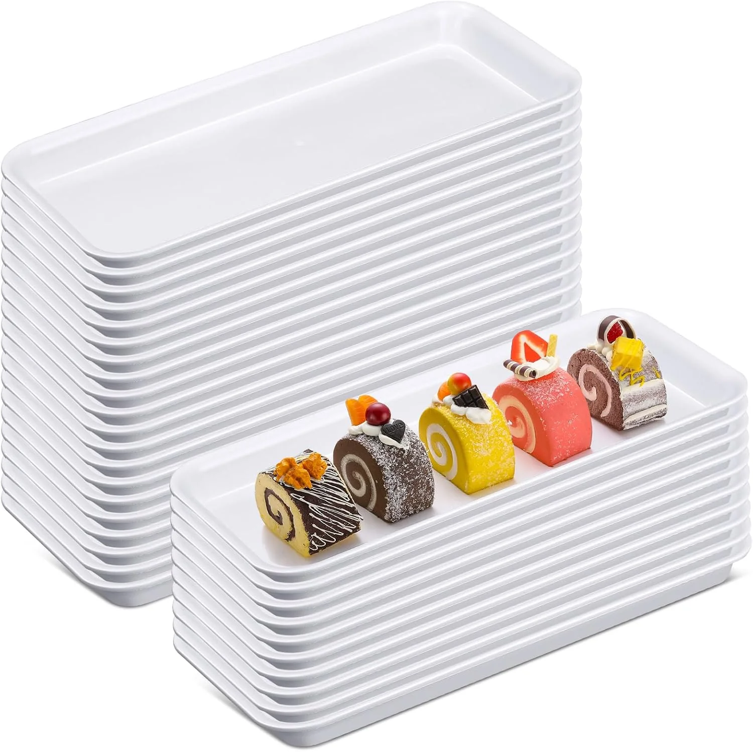 Ziliny 30 Pcs White Serving Platters 14 x 6