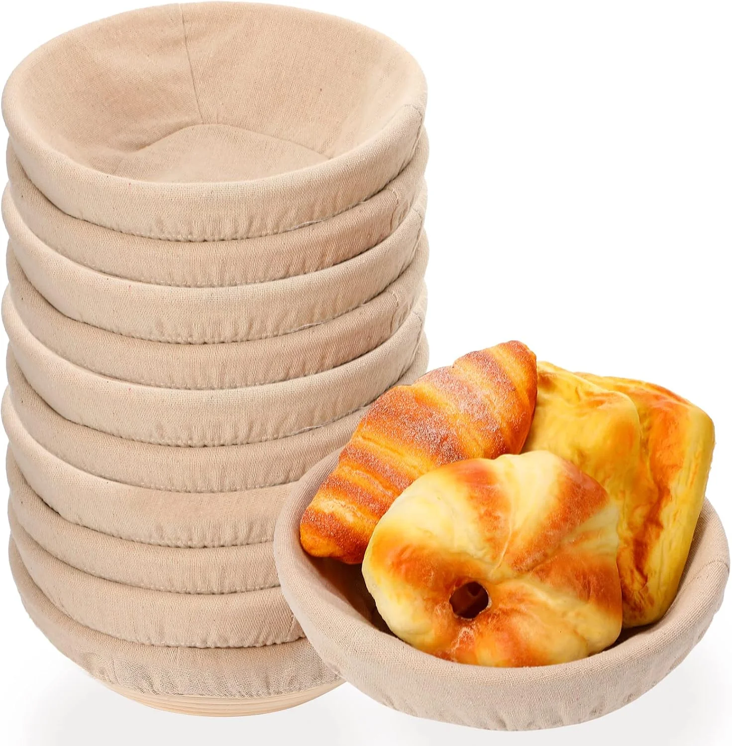 Ziliny Set of 6 Bread Proofing Basket Round Bread