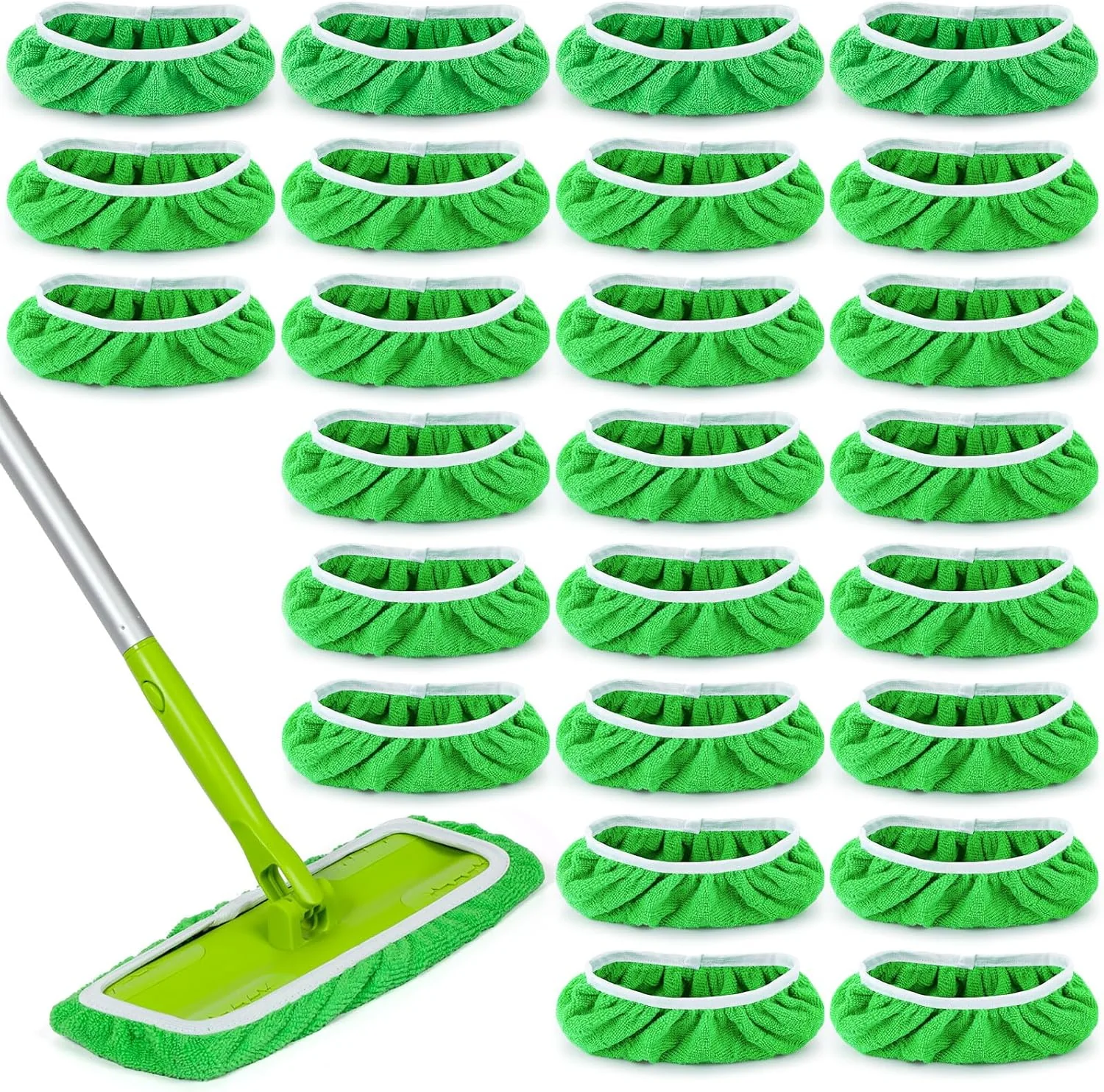 Ziliny 32 Pcs Reusable Mop Pads Microfiber Washable Wet