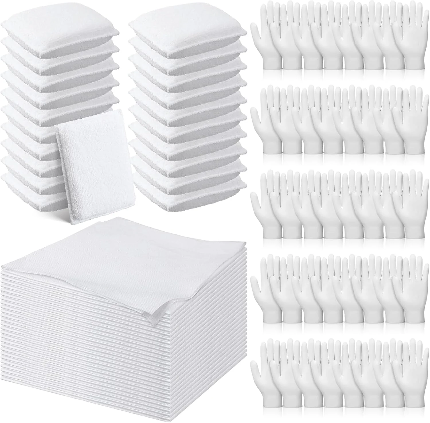 Ziliny 60 Pcs Wood Staining Applicator Kit Include Microfiber