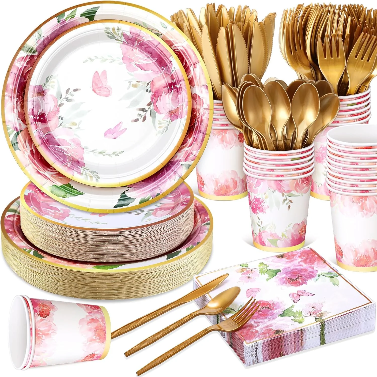 Ziliny 350 Pcs Tea Party Supplies Spring Summer Sage