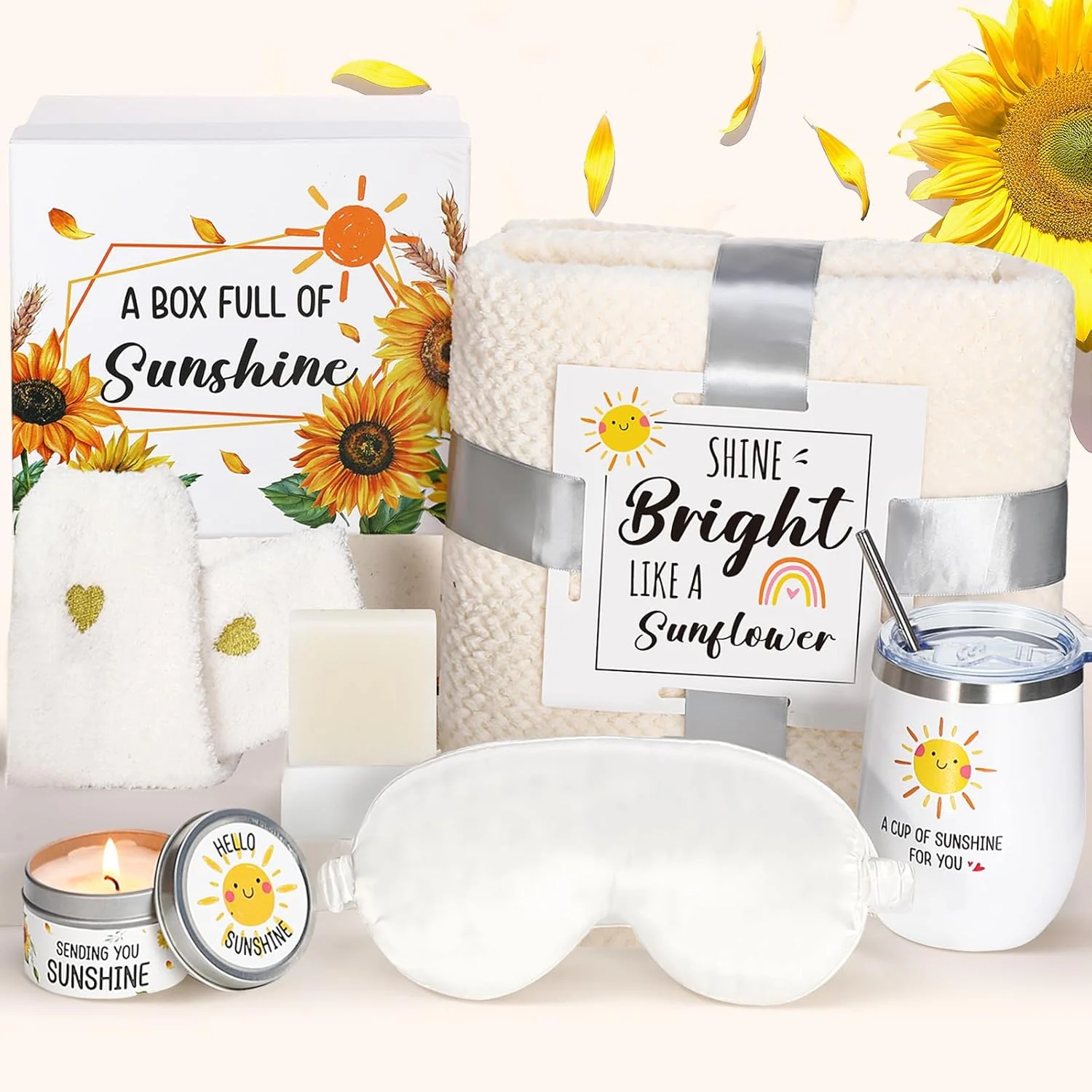 Ziliny 7 Pcs Sending Sunshine Gift Basket for Women