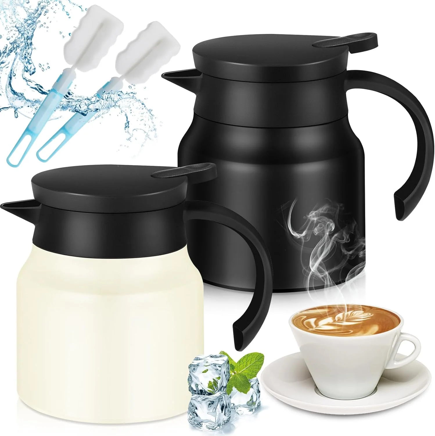 Ziliny 2 Pcs Coffee Carafes for Keeping Hot Cold