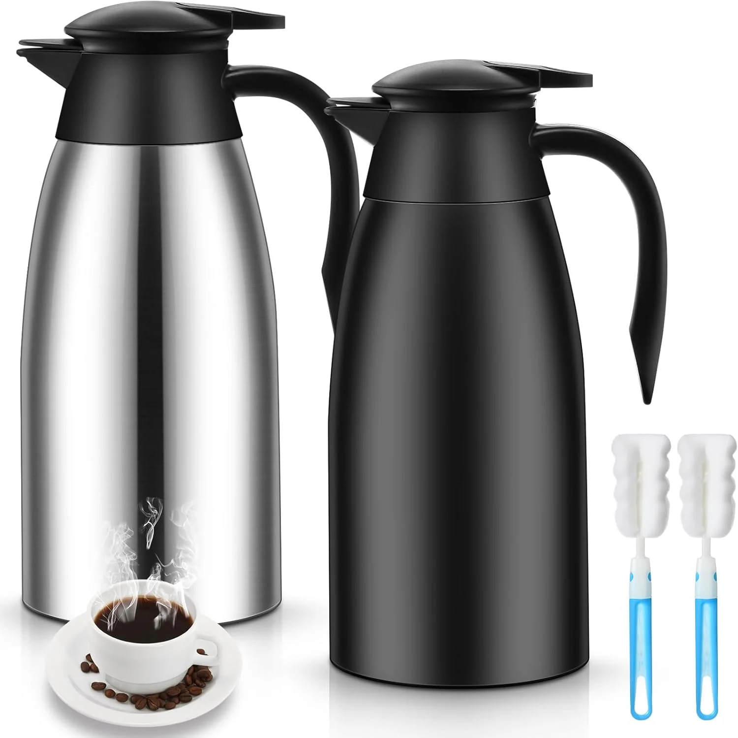 Ziliny 2 Pcs 51 oz Thermal Coffee Carafe Stainless