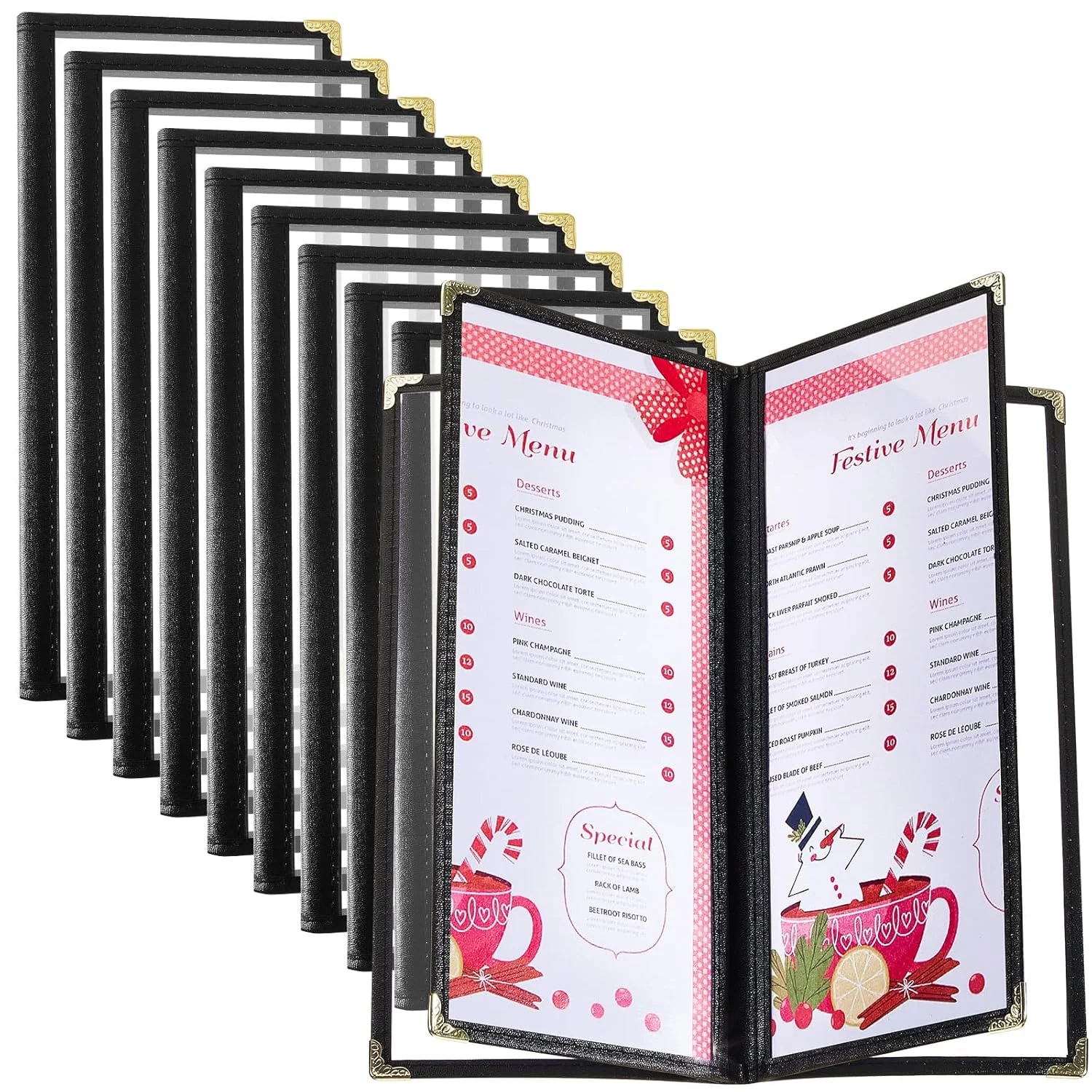 Ziliny 10 Pcs 4.5 x 11 Inches Transparent Restaurant