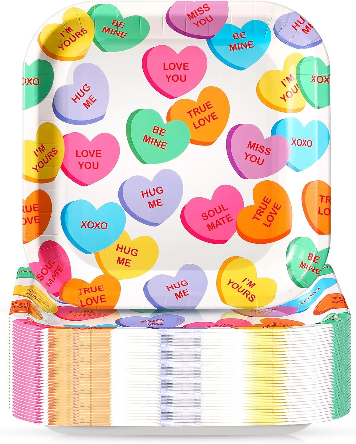 Ziliny 60 Pcs Valentine‘s Day Dessert Plates 7 Inch