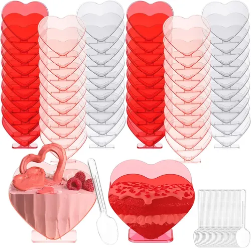 Ziliny Mini Dessert Cups with Spoons 2.7 oz Plastic