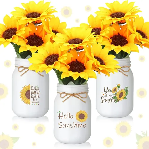 Ziliny Artificial Sunflower Decor Set of 3 Sunflower Table