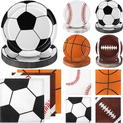 Ziliny 160 Pcs Sports Birthday Party Decorations Football Soccer