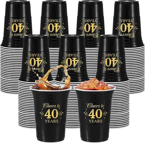 Ziliny 100 Pcs 40th Birthday Cups Bulk, Cheers