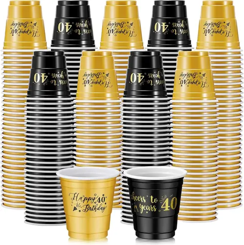 Ziliny 100 Pcs 40th Birthday Plastic Shot Glasses 2