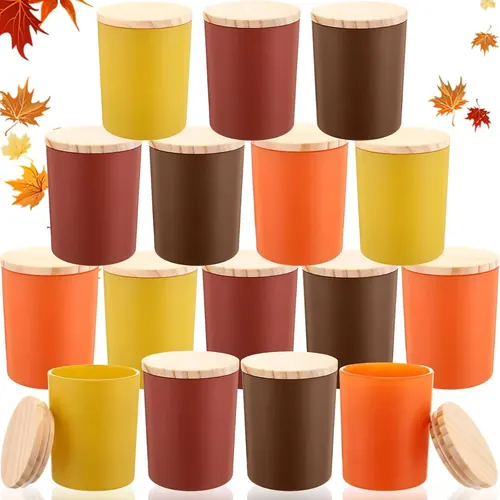 Ziliny 16 Pcs Fall Candle Jars for Making