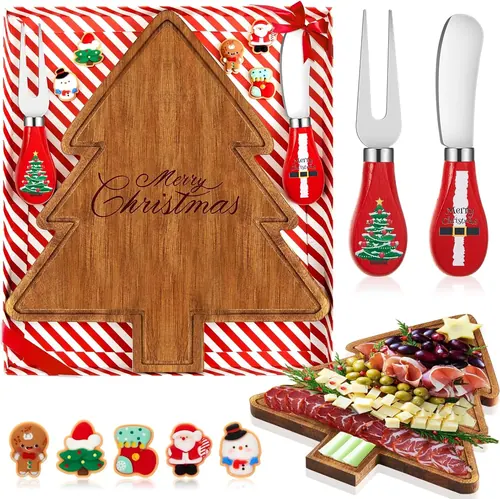 Ziliny 1 Set Mini Christmas Tree Cheese Board Set
