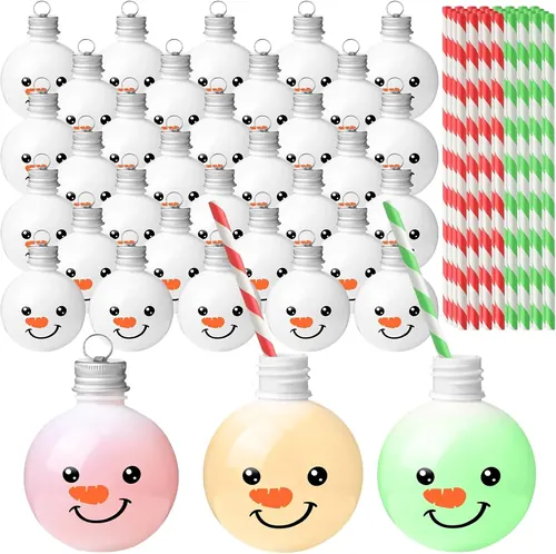 Ziliny 48 Sets Fillable Ornament Balls - Plastic Drink