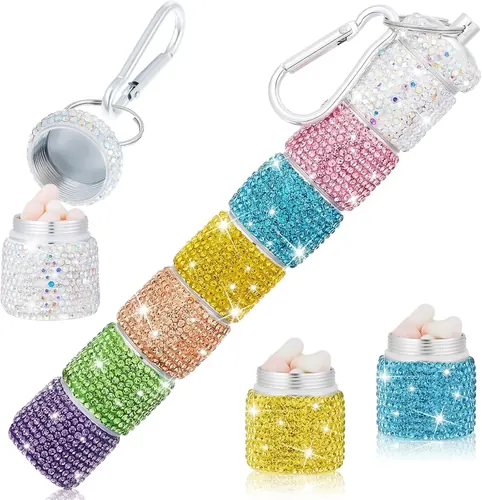 Ziliny Bling Pill Case 7 Day Rhinestone Medicine Container