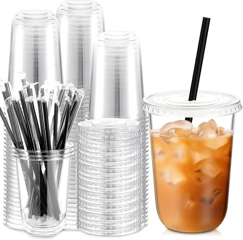 Ziliny 100 Set 16 oz Clear Plastic Cups
