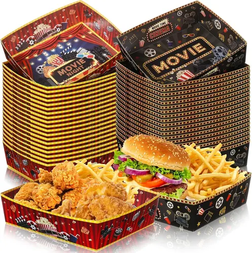 Ziliny 48 Pcs Movie Night Snack Tray 5 Lbs