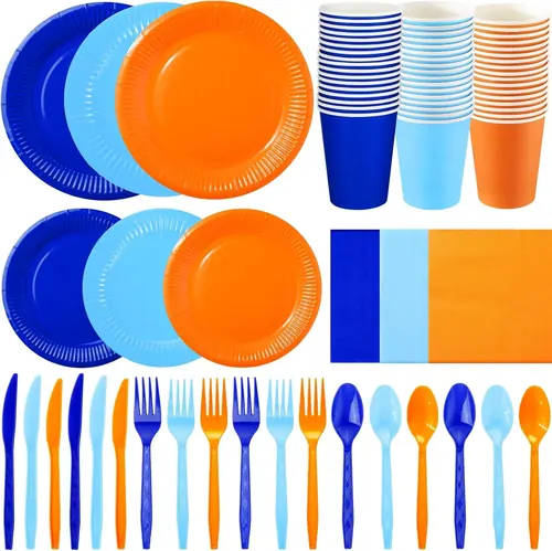 Ziliny 420 Pcs Paper Plates and Napkins 9 oz
