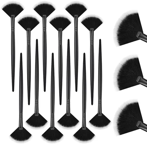 Ziliny 12 Pcs Soft Facial Fan Brush Blush Makeup