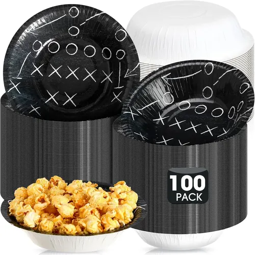 Ziliny 100 Pcs 16 oz Football Paper Bowls -