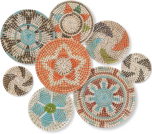Ziliny Boho Wall Basket Decor Set of 8
