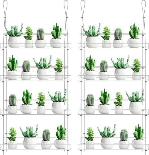 Ziliny 2 Pcs 16 Inch 4-Tier Clear Hanging Window