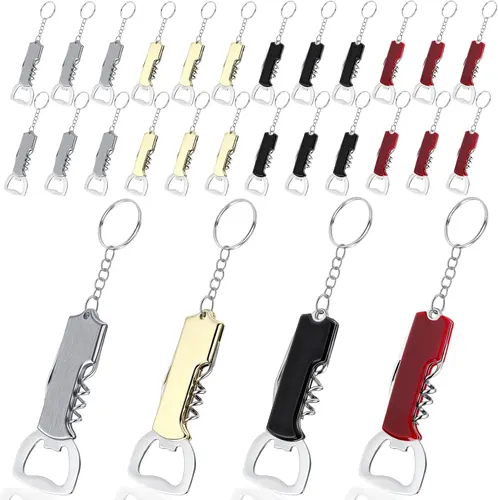 Ziliny 24 Pcs Bottle Opener Keychain Bulk Wine Bottle