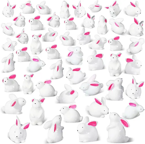 Ziliny 152 Pcs Easter Miniature Bunny Figurines Mini Rabbits