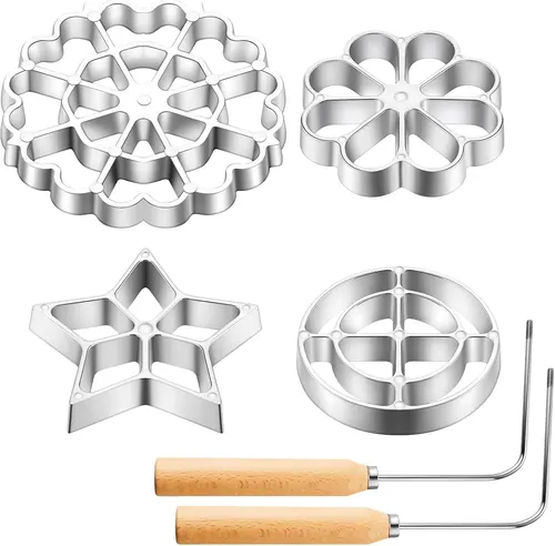 Ziliny 6 Pcs Rosette Iron Mold Set Bunuelos Mold