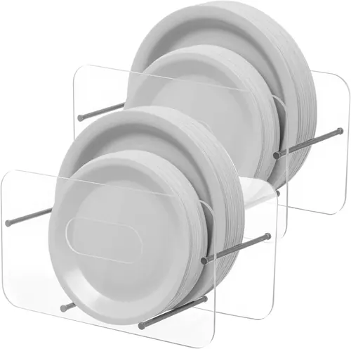 Ziliny 2 Pcs Acrylic Paper Plate Holders Space-Saving 7-12