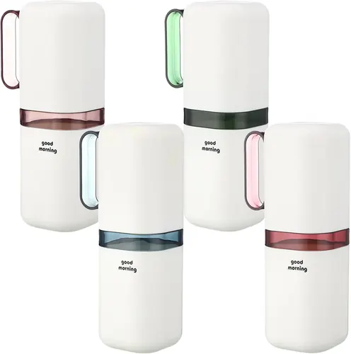 Ziliny 4 Pcs Travel Toothbrush Holder with Cups Toothbrush