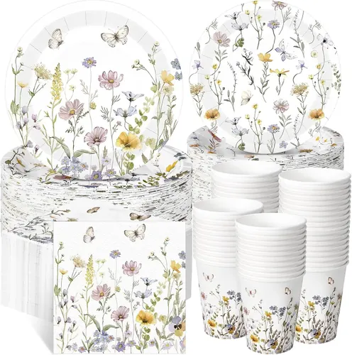 Ziliny 250 Pcs Wildflower Party Decorations Include Spring Summer